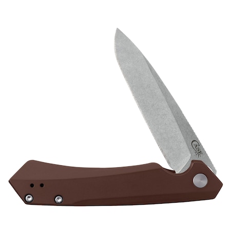 Case Cutlery Knife, Case Dark Brown Anodized Aluminum Kinzua with Spear S35VN Blade 64692